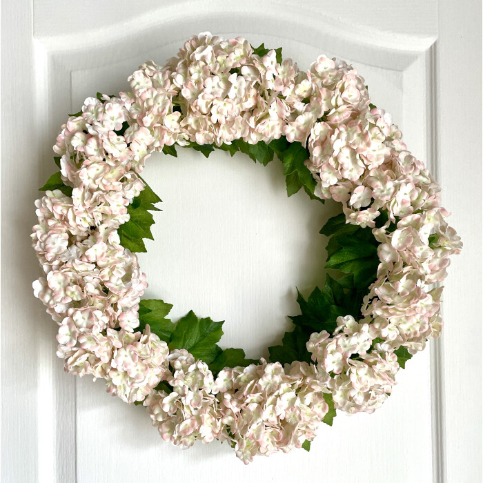 Spring viburnum flower wreath