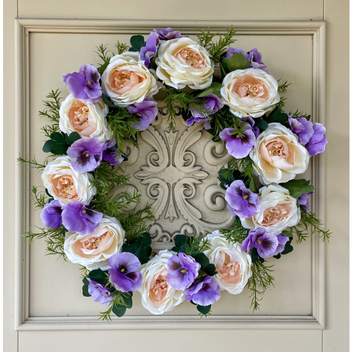 Rose and Viola Wreath