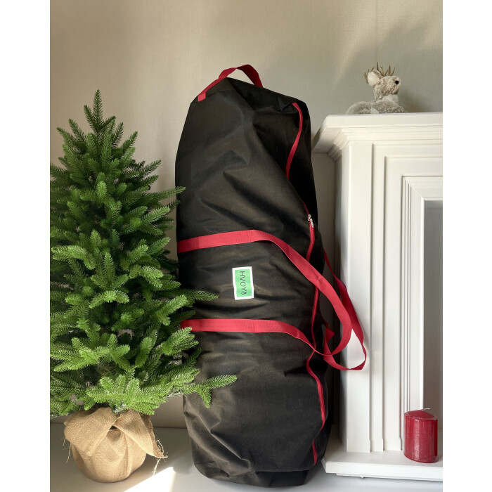 Christmas tree storage case 120 cm (black with red handles)