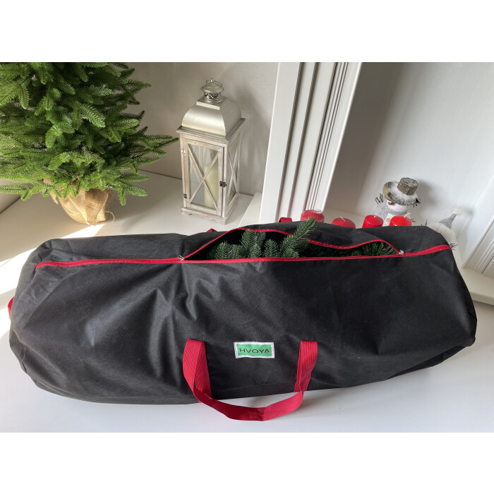 Christmas tree storage case 120 cm (black with red handles)