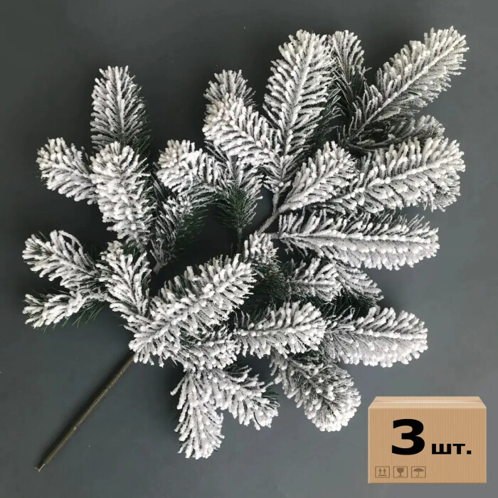 Branch Premium cast prefabricated 53 cm (32 elements) snow-covered - 3 pcs