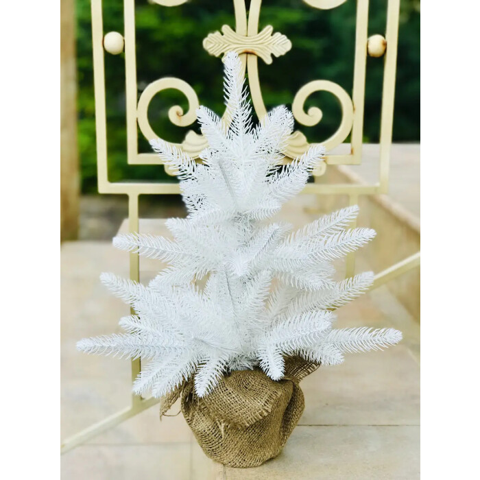 Christmas tree Classic cast 50 cm in burlap white (new)