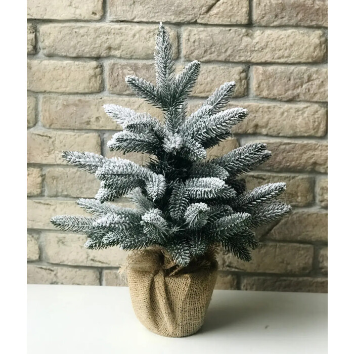 Christmas tree Classic cast 50 cm in burlap snowy (new)