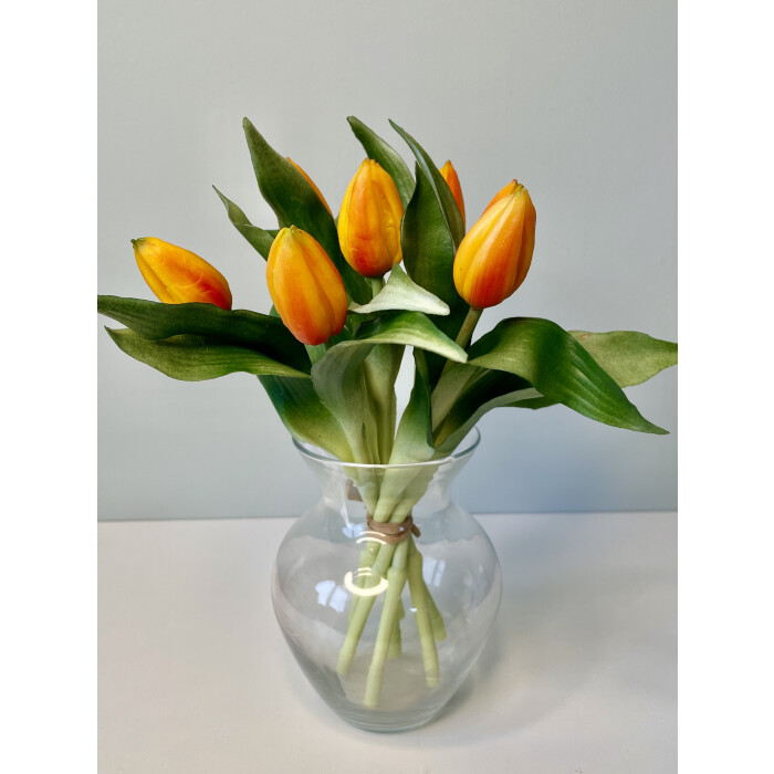 Bouquet of latex tulips, 7 orange buds