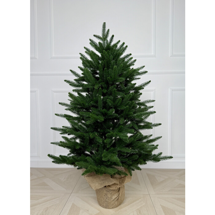 Елка Classic литая 120 см в мешковине зеленая