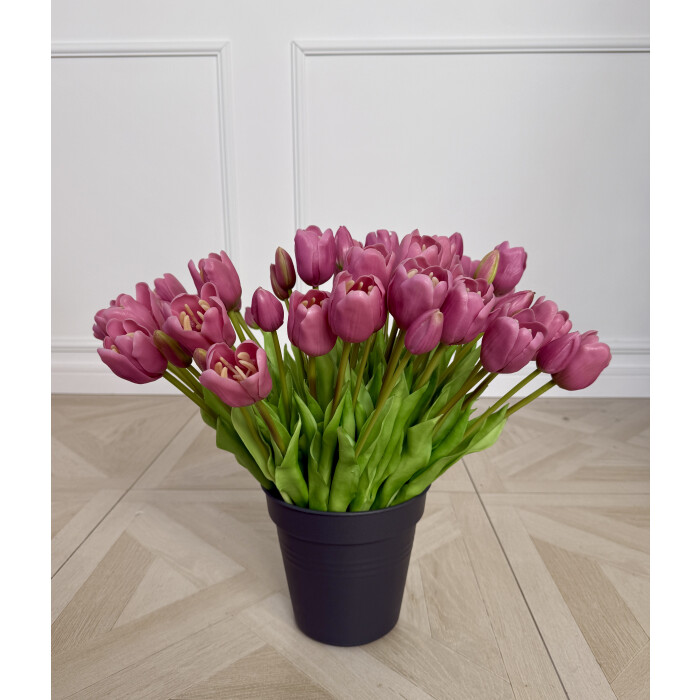 Букет латексних тюльпанів, 5 бутонів, рожево-фіолетовий