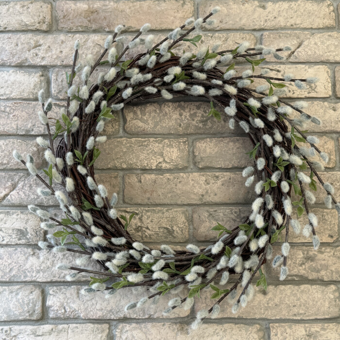 Spring wreath from willow