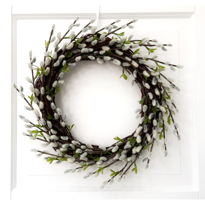 Spring wreath from willow