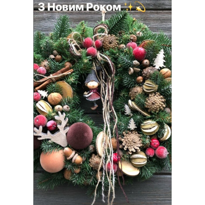 Cast christmas wreath Premium 60 sm